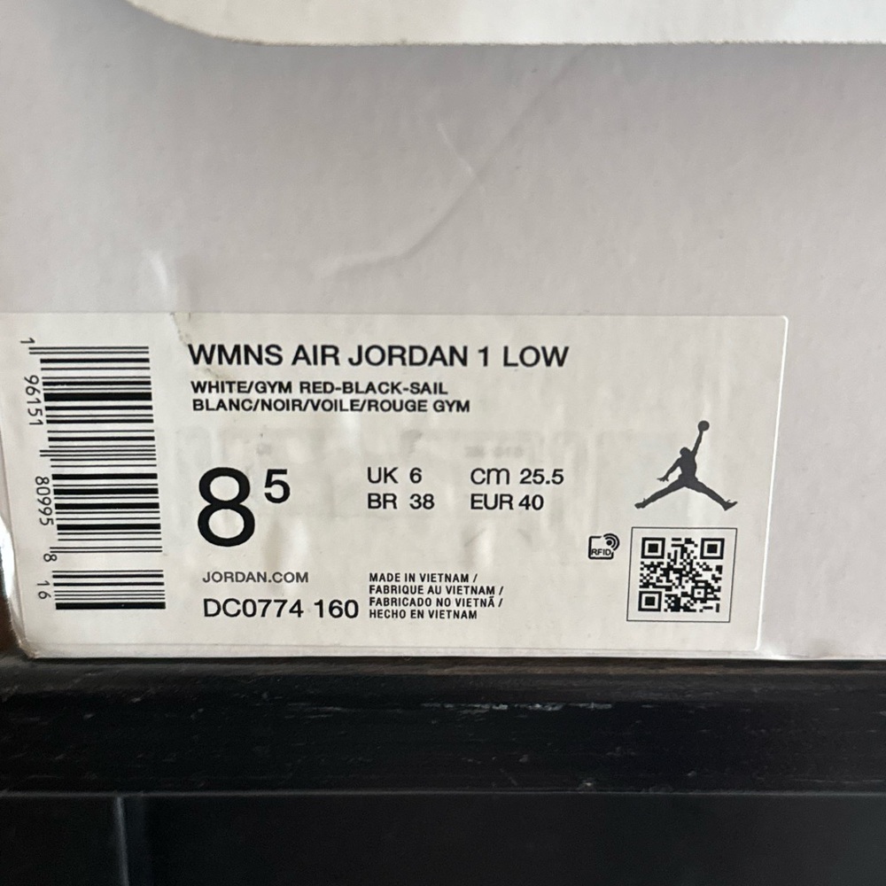 Jordan Red and Black Women's Sneakers - Picture 6 of 9